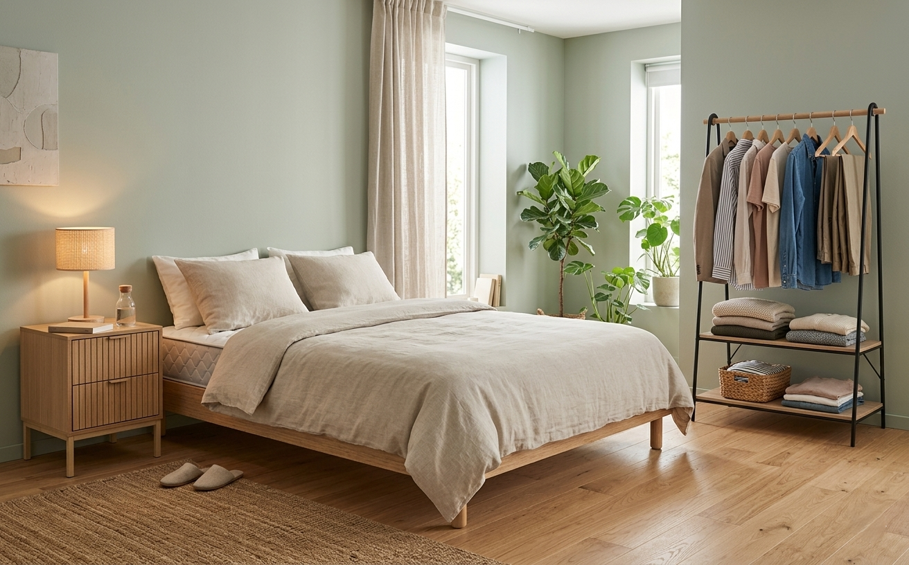 Pack meuble scandinave T4 – chambre meublée style nordique LMNP