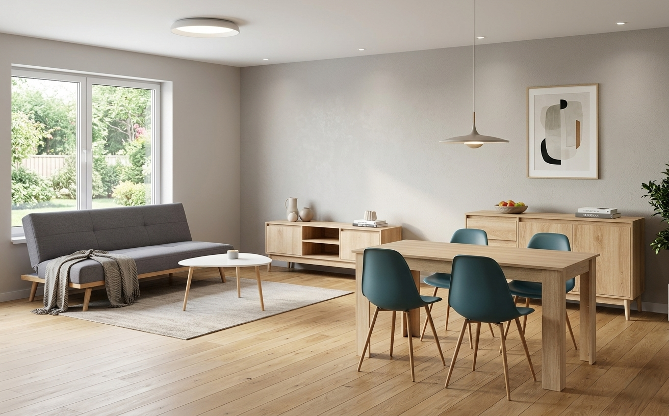 Pack meuble Essentiel T4 – Séjour meublé prêt à louer LMNP